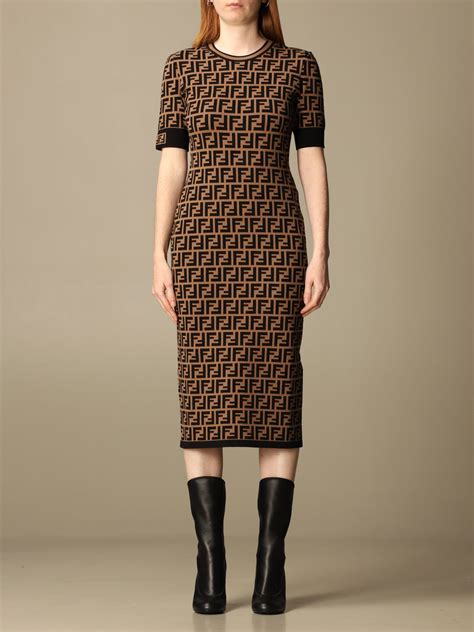 fendi blue logo dress|fendi monogram dress.